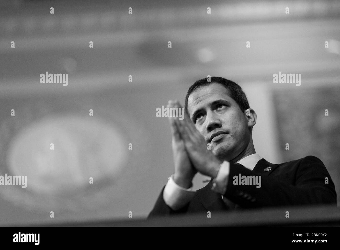 Während der Rede zur Lage der Union am 4. Februar 2020 stellte Präsident Donald J. Trump Juan Guaido vor, der von den USA und über 50 Ländern als legitimer Führer Venezuelas anerkannt wurde. Stockfoto