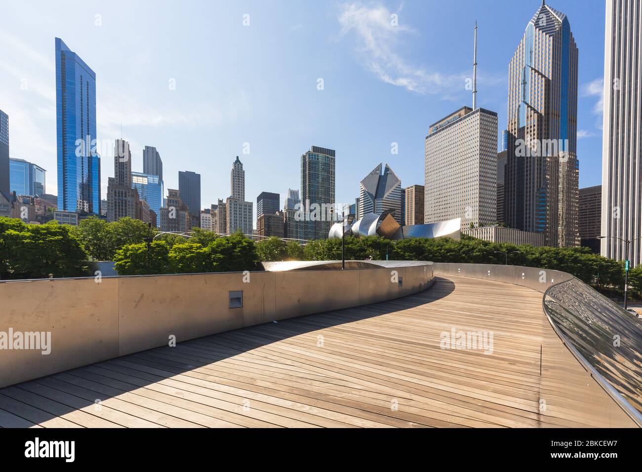 Chicago Skyline ein Panoramablick vom Millennium Park Stockfoto