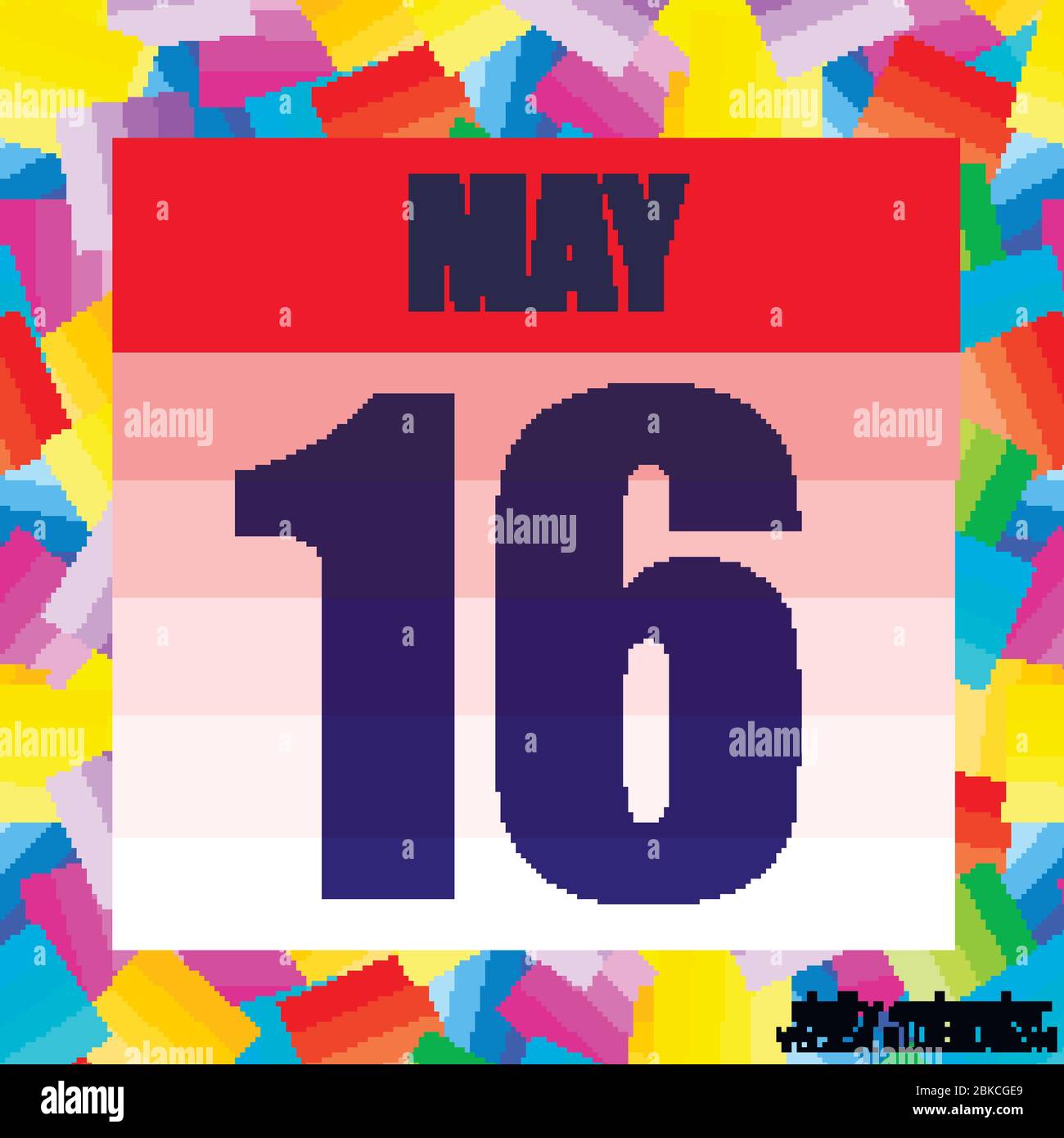 Symbol Mai 16. Für die Planung wichtiger Tag. Banner für Feiertage und besondere Tage. Symbol vom 16. Mai. Abbildung. Stock Vektor