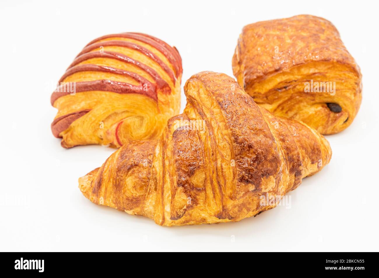 Französische Viennoiserie. Kunstwerke von einem Konditormeister Stockfoto