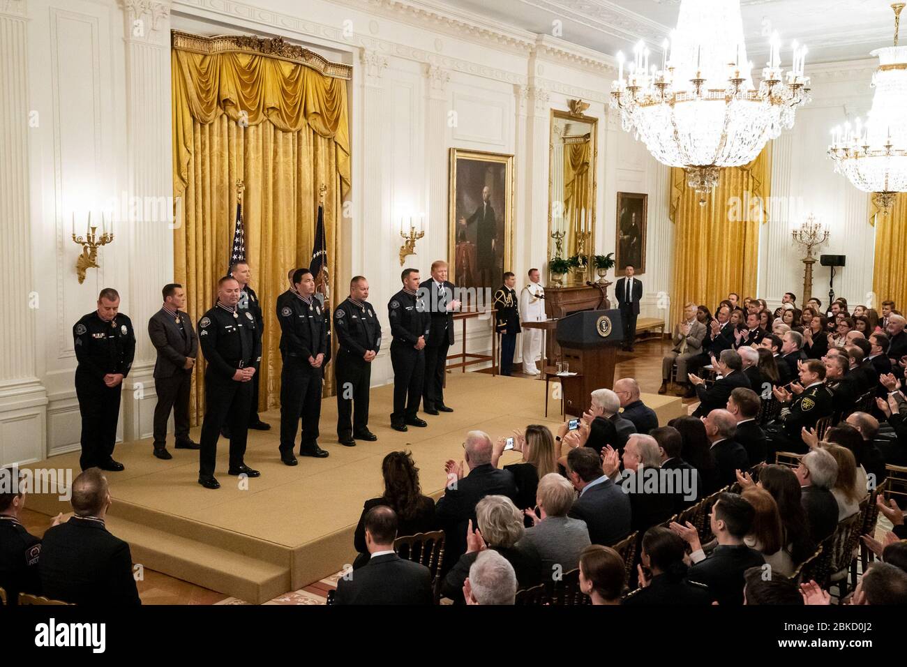 Am 22. Mai 2019 hielt Präsident Donald J. Trump während der Medal of Valor im Weißen Haus eine Rede, in der er die Beamten für mutige und engagierte Handlungen ehrte. Stockfoto