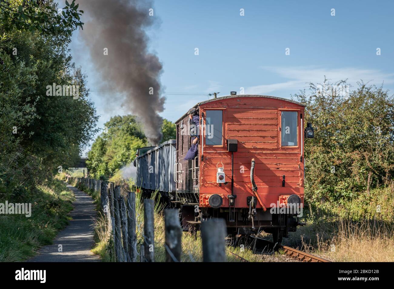 Hunslet Werke 0-6-0ST No.2387 'Brookes No. 1' fährt von Blaenavon High Level auf dem Pontypool und Blaenavon Eisenbahn während ihrer Herbst Dampfgala Stockfoto