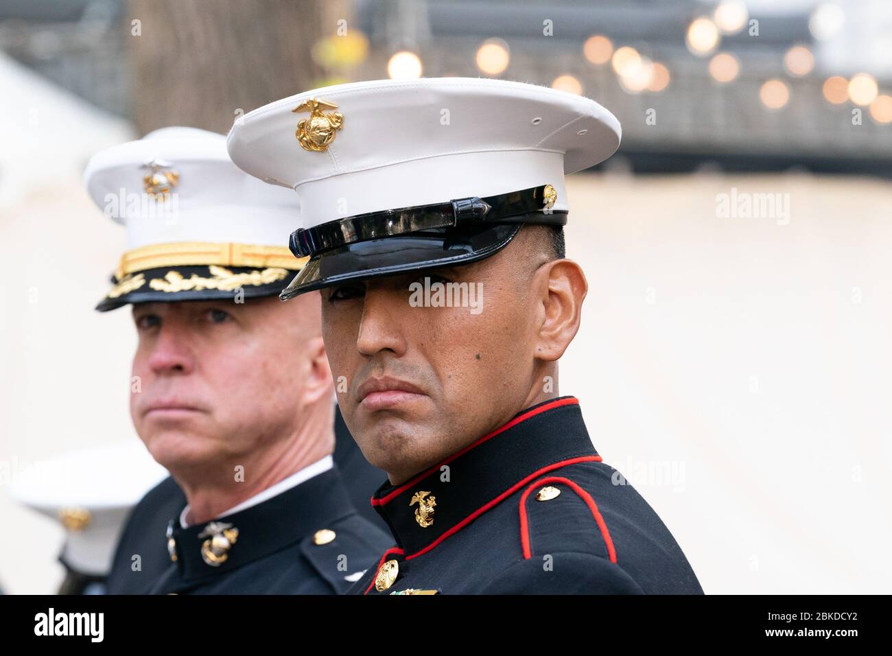 Militärpersonal und Veteranen nehmen am 11. November 2019 an der Gedenkfeier zum Veteranentag im Madison Square Park in New York City Teil. Präsident Trump und die First Lady nehmen an der New Yorker Veterans Day Parade Teil Stockfoto