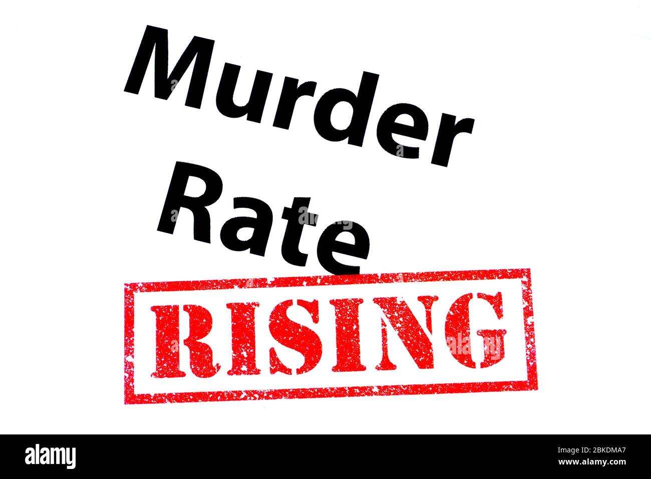 Murder Rate Überschrift mit einem roten STEIGENDEN Stempel. Stockfoto