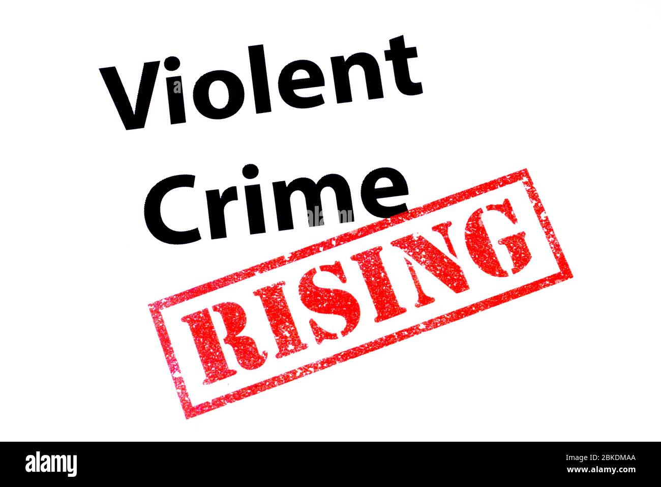 Violent Crime Überschrift mit einem roten STEIGENDEN Stempel. Stockfoto