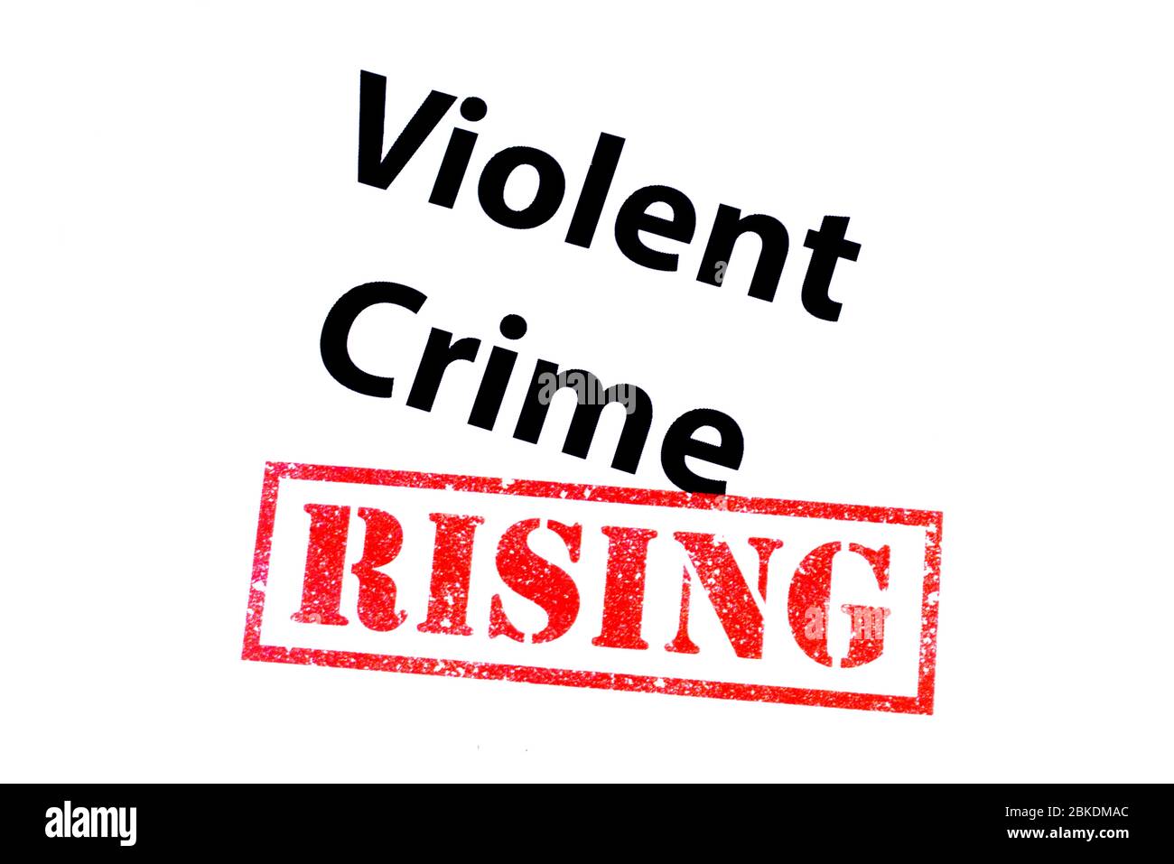 Violent Crime Überschrift mit einem roten STEIGENDEN Stempel. Stockfoto