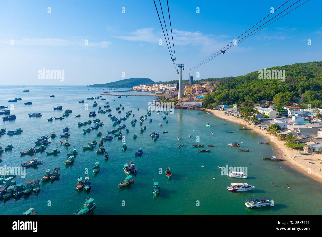 Panoramablick Von Der Phu Quoc Island Seilbahn Stockfoto