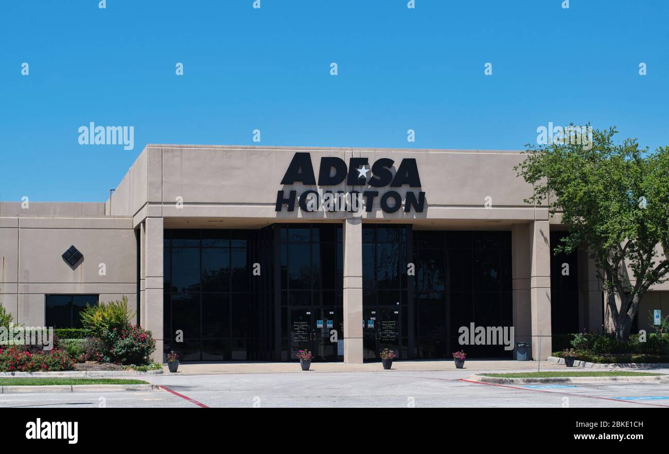 ADESA Houston Gebäude außerhalb in Houston, TX. Großhandel Fahrzeug Auktionsunternehmen bietet Lösungen für professionelle Käufer und Verkäufer. Geschätzt 1989. Stockfoto