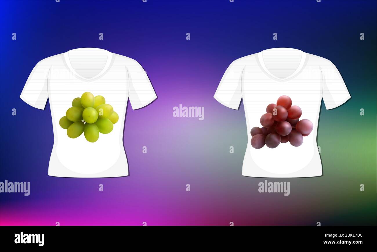 Mock-up-Illustration von Paar tragen mit Trauben Kunst auf abstraktem Hintergrund Stock Vektor