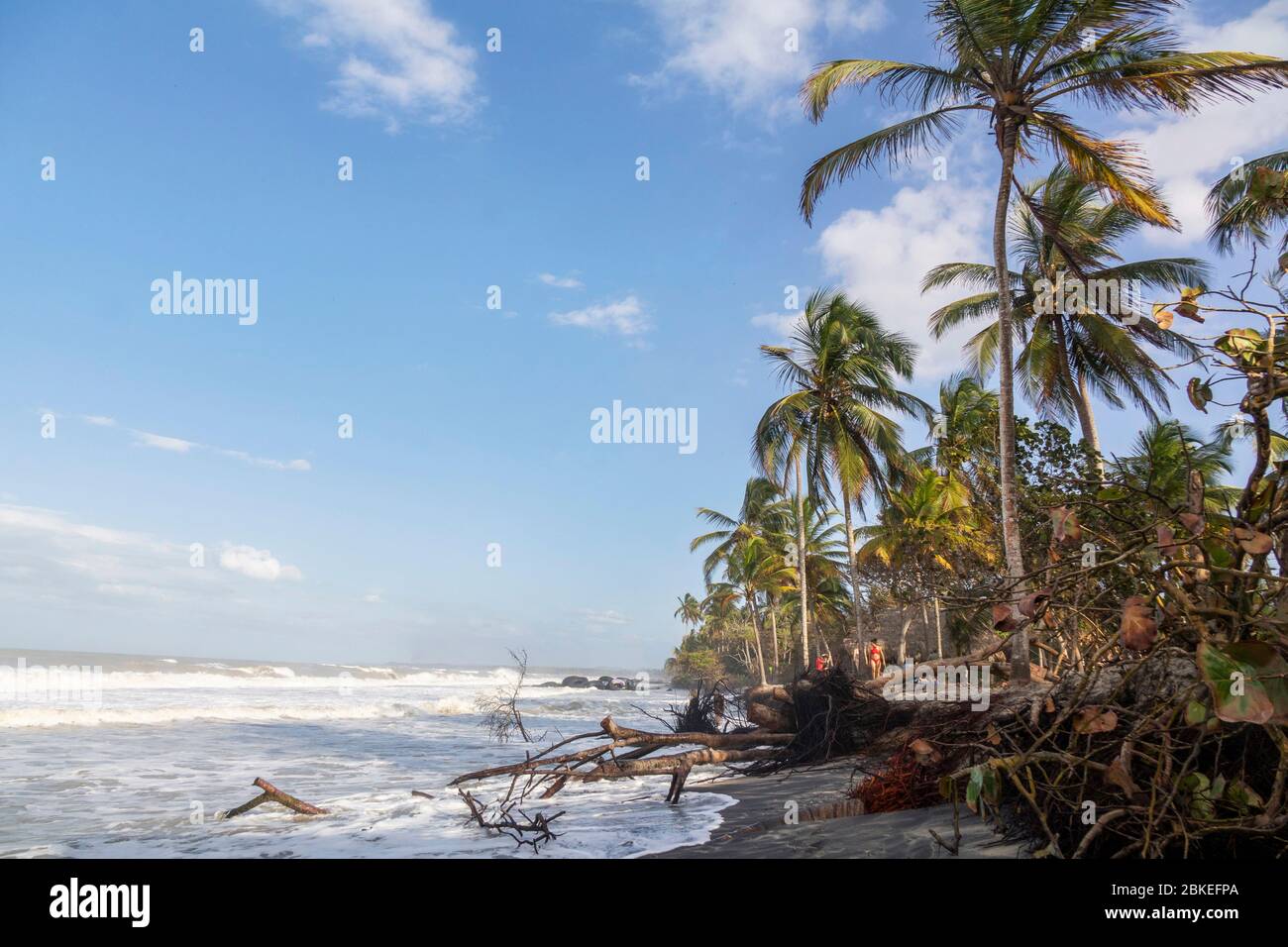 Palomino - Kolumbien, 20. Februar 2020: Palomino, ein kleiner Strandort an der nördlichen Karibikküste. Mit seiner entspannten Atmosphäre ist es praktisch ein Stockfoto