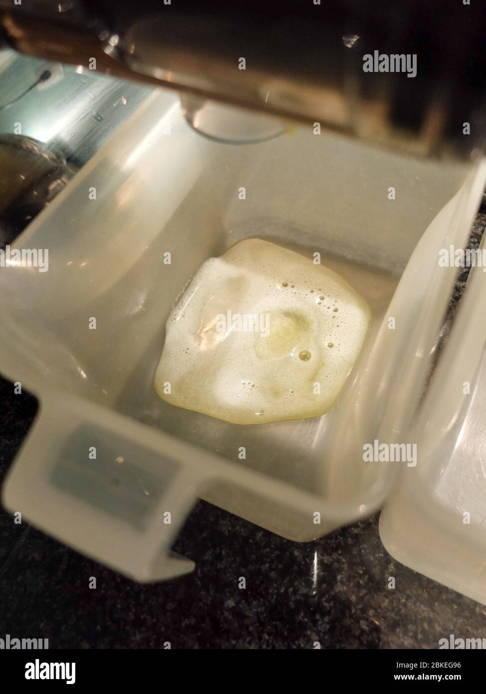 Karottensaftvorbereitung mit dem Saftextraktor Stockfoto