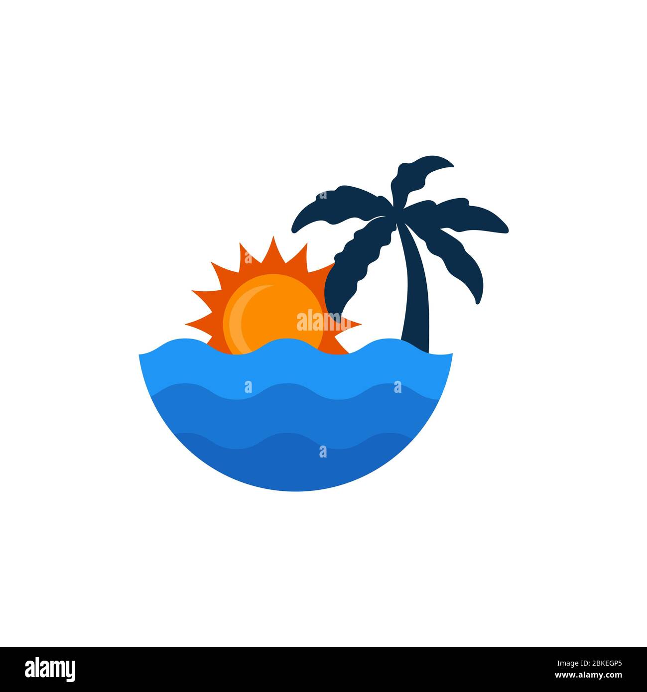 Strand und Sonne Vektor Grafik Design Illustration Vorlage Stockfoto