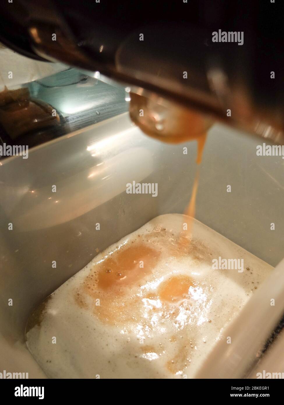 Karottensaftvorbereitung mit dem Saftextraktor Stockfoto