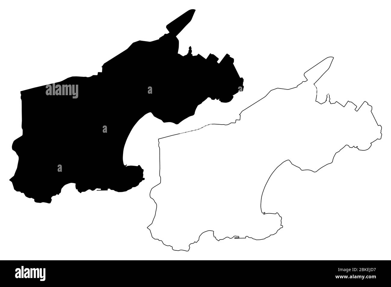 Coloane Pfarrei (Pfarreien von Macau, Macao Special Administrative Region der Volksrepublik China) Karte Vektor-Illustration, Skizze Kritzelei Lou Stock Vektor