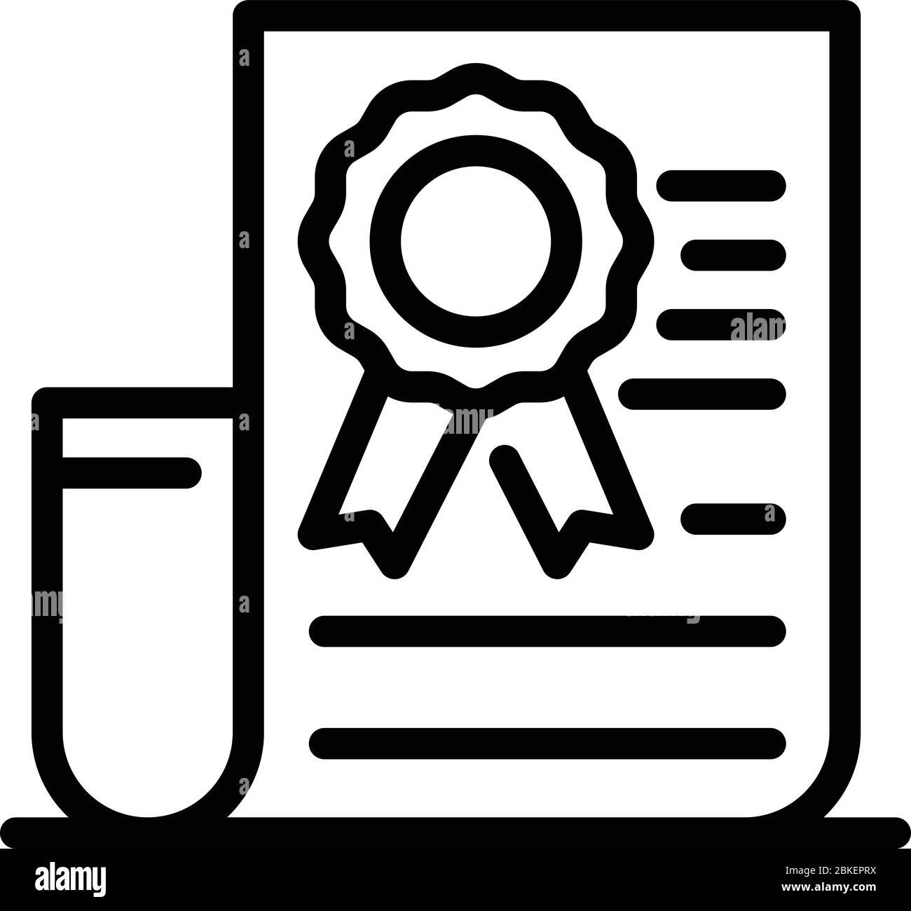 Form mit offiziellem Stempel-Symbol, Outline-Stil Stock Vektor