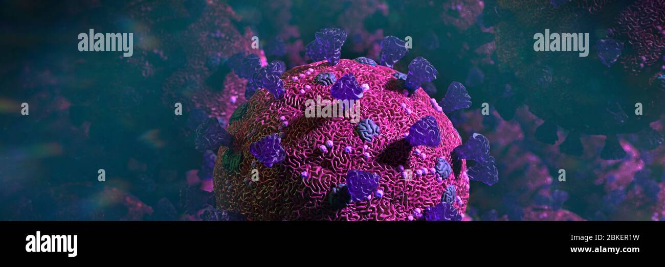 Covid-19 Pandemie, Coronavirus-Virus, das Atemwegsinfektionen verursacht Stockfoto