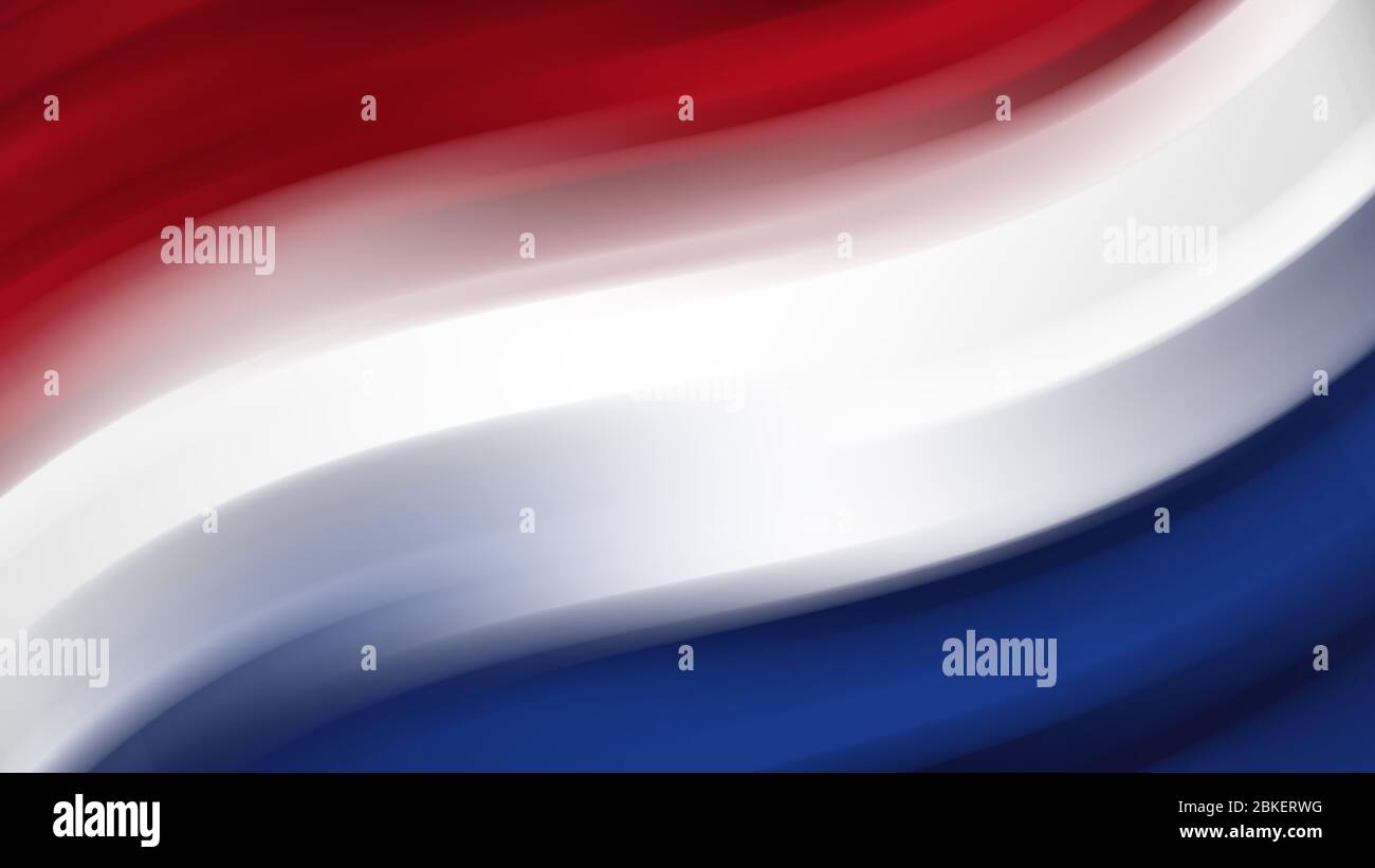 Abstrakte Flagge der Niederlande. Niederländische Nationalflagge. Hintergrund Stockfoto