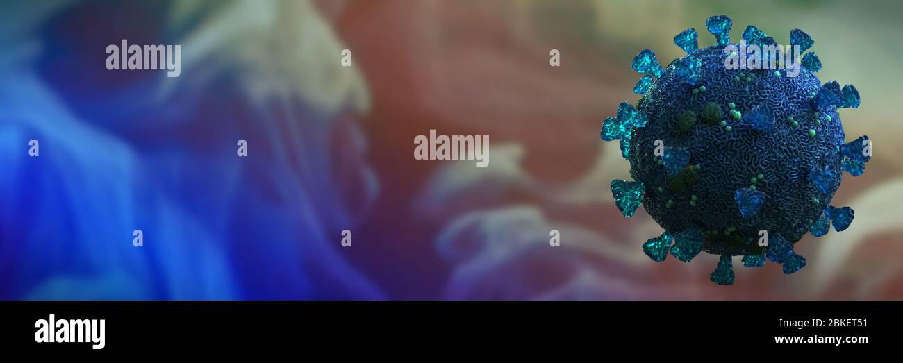 Coronavirus Outbreak, Covid-19-Virus-Pandemie-Hintergrundbanner mit Kopierbereich Stockfoto