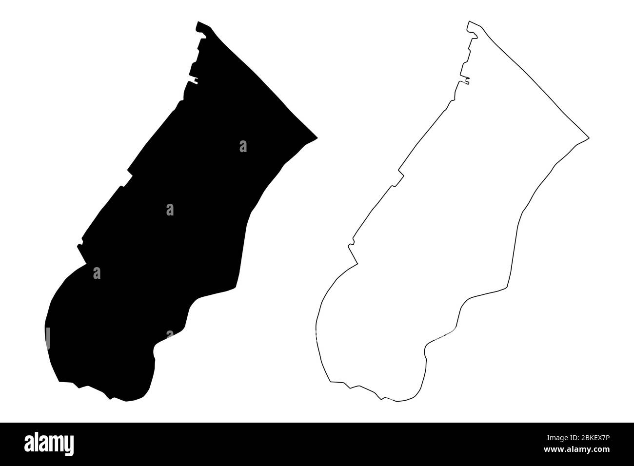 Sao Lourenco Pfarrei (Pfarreien von Macau, Macao Spezielle Verwaltungsregion der Volksrepublik China) Karte Vektor-Illustration, Skizze kritzelbar Stock Vektor