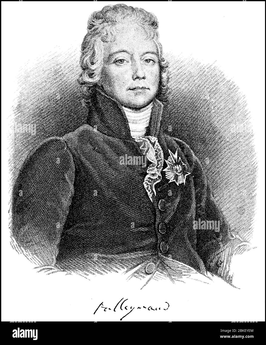 Charles Maurice de Talleyrand-Périgord, 2. Februar 1754 - 17. Mai 1838, war einer der berühmtesten französischen Staatsmänner und Diplomat während der Französischen Revolution, der Napoleonischen Kriege und des Wiener Kongresses / Charles-Maurice de Talleyrand-Périgord, 2. Februar 1754 - 17. Mai 1838, war einer der bekanntesten französischen Staatsmänner sowie Diplomat während der Französischen Revolution, der Napoleonischen Kriege und beim Wiener Kongress, historisch, historisch, digital verbesserte Reproduktion eines Originals aus dem 19. Jahrhundert / digitale Reproduktion einer Originalvorlage aus dem 19. Jahrhunde Stockfoto