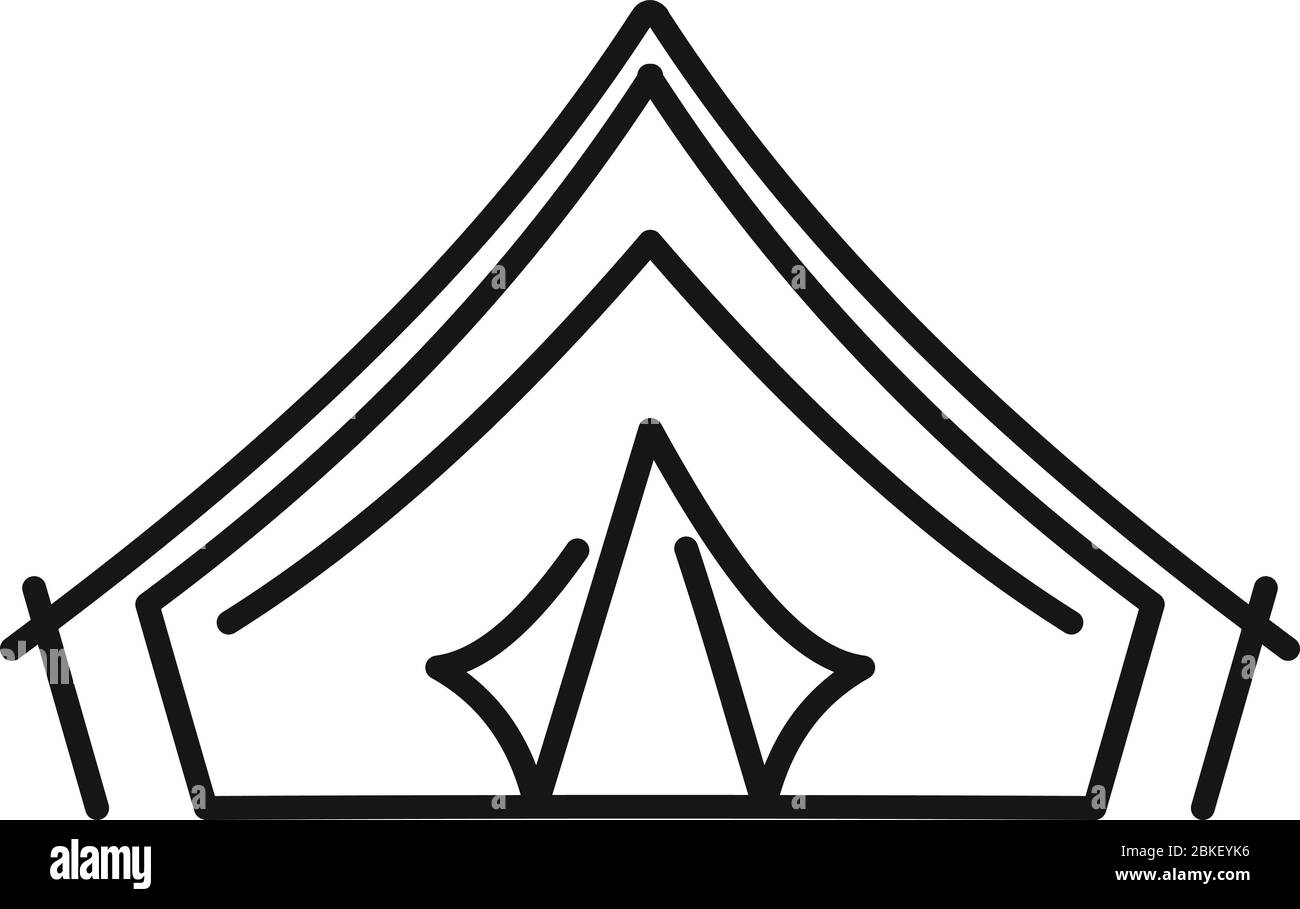 Symbol für Wanderzelt. Umriss Wanderzelt Vektor-Symbol für Web-Design isoliert auf weißem Hintergrund Stock Vektor