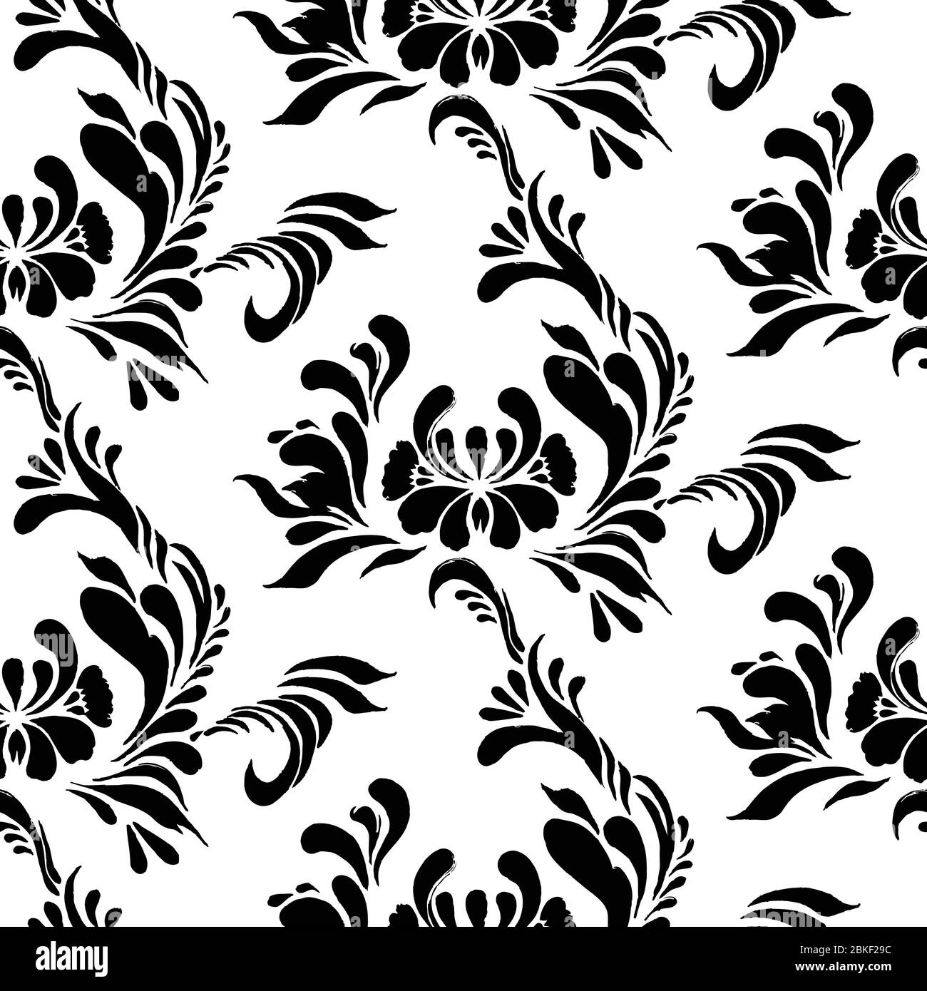 Ukrainischer traditioneller Stil. Petrykiwka Ornament Kunst. Handgezeichnete Illustration. Stock Vektor