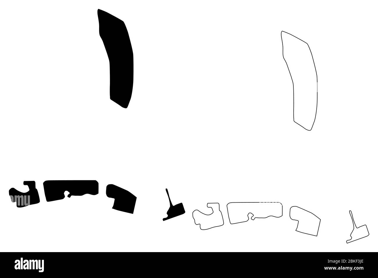 New Urban Zone Pfarrei (Pfarreien von Macau, Macao Special Administrative Region der Volksrepublik China) Karte Vektor-Illustration, Scribble sket Stock Vektor