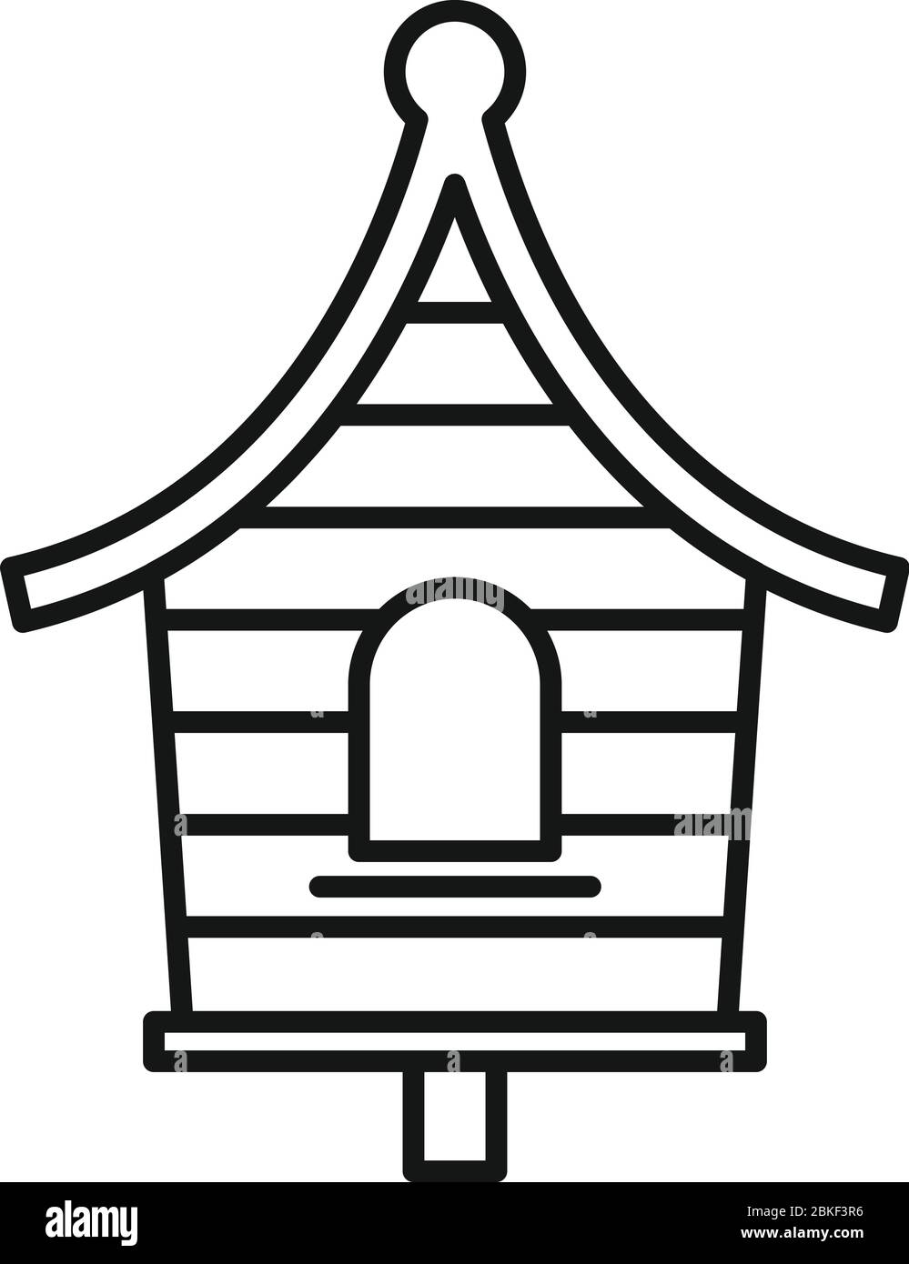 Vogelhaus-Symbol. Umriss Vogelhaus Vektor-Symbol für Web-Design isoliert auf weißem Hintergrund Stock Vektor