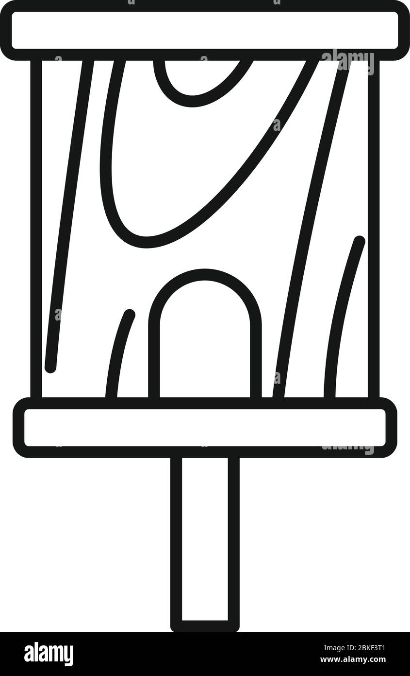Symbol für das Bau-Vogelhaus. Umriss Bau Vogelhaus Vektor-Symbol für Web-Design isoliert auf weißem Hintergrund Stock Vektor