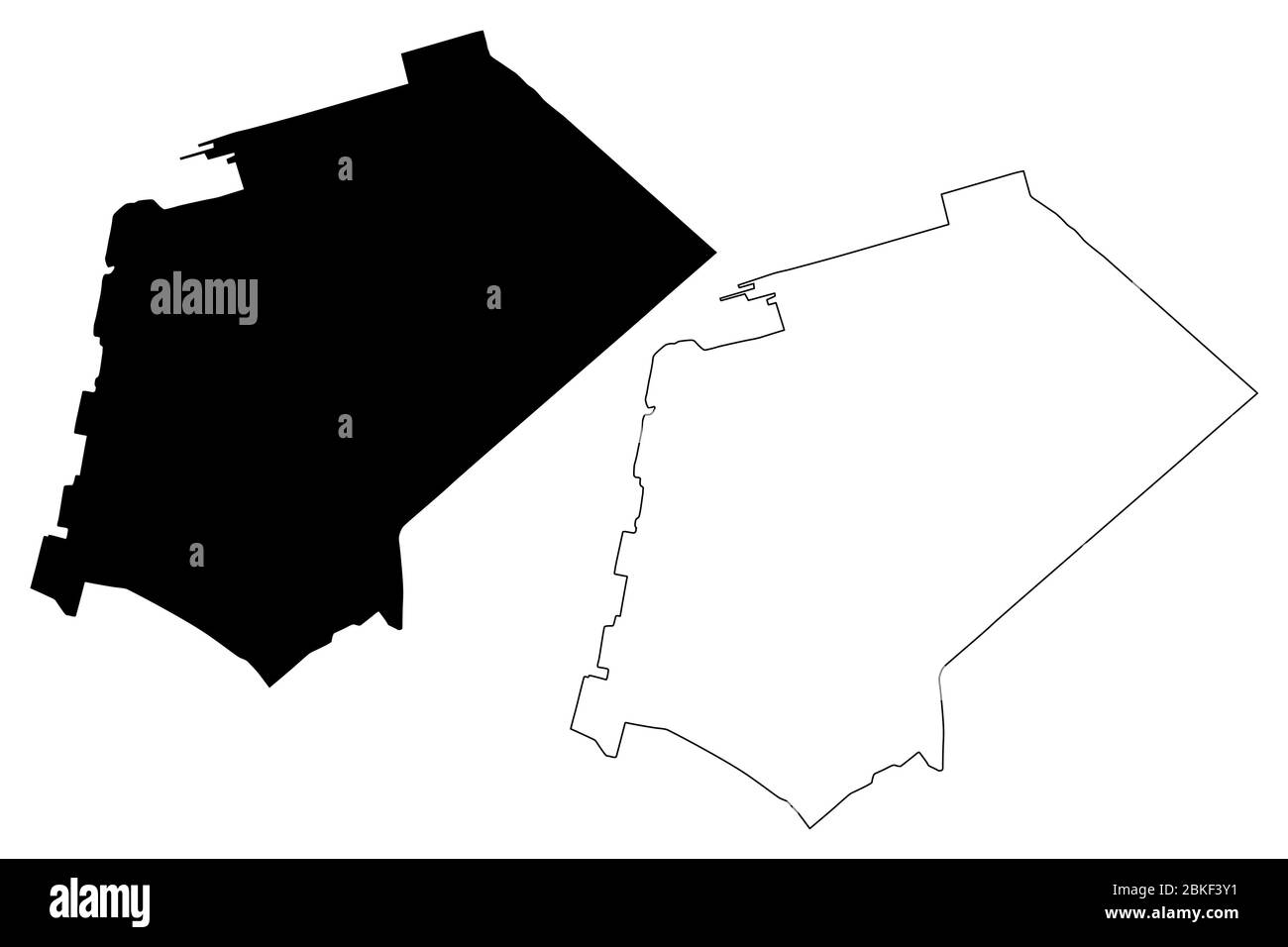 Santo Antonio Pfarrei (Pfarreien von Macau, Macao Special Administrative Region der Volksrepublik China) Karte Vektor Illustration, Scribble sketc Stock Vektor