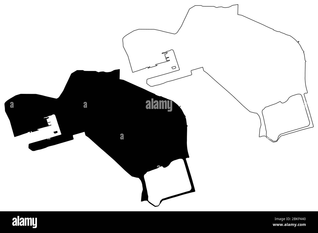 Nossa Senhora de Fatima Pfarrei (Pfarreien von Macau, Macao Spezielle Verwaltungsregion der Volksrepublik China) Karte Vektor-Illustration, scri Stock Vektor