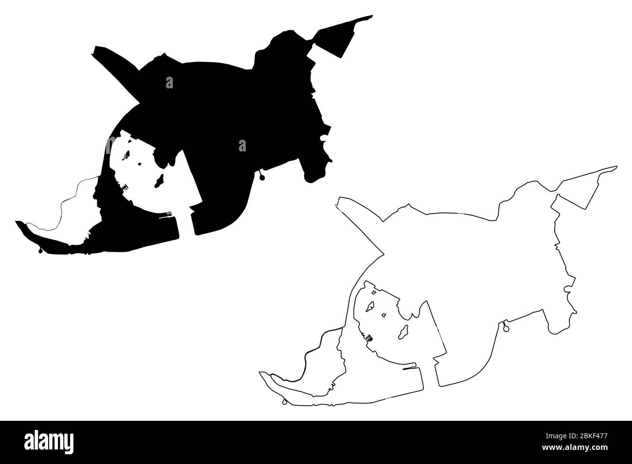 SE Pfarrei (Pfarreien von Macau, Macao Special Administrative Region der Volksrepublik China) Karte Vektor-Illustration, Skizze Scribble SE Karte Stock Vektor