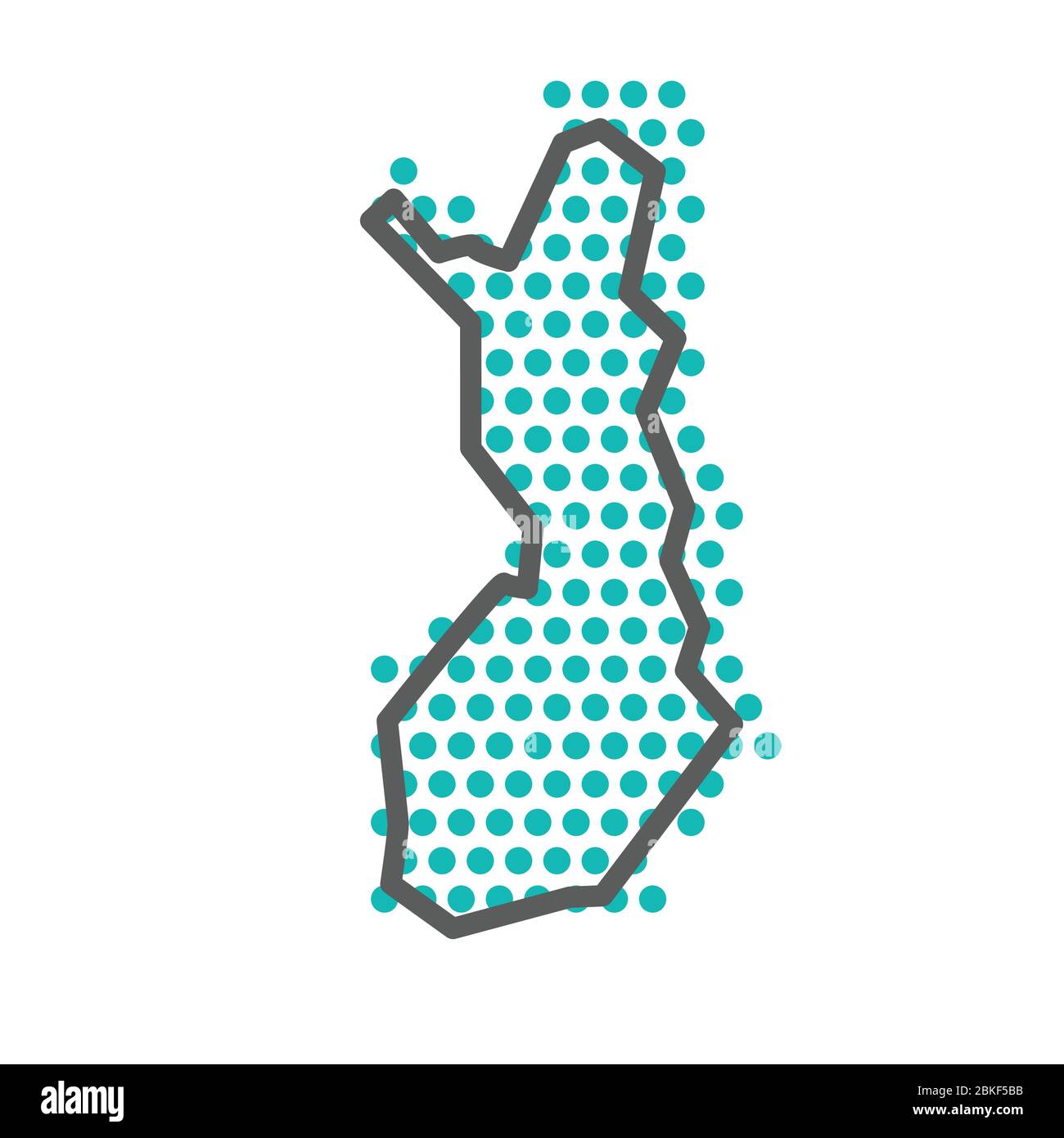 Finnland Einfache Übersichtskarte mit grünem Rasterpunktmuster Stock Vektor