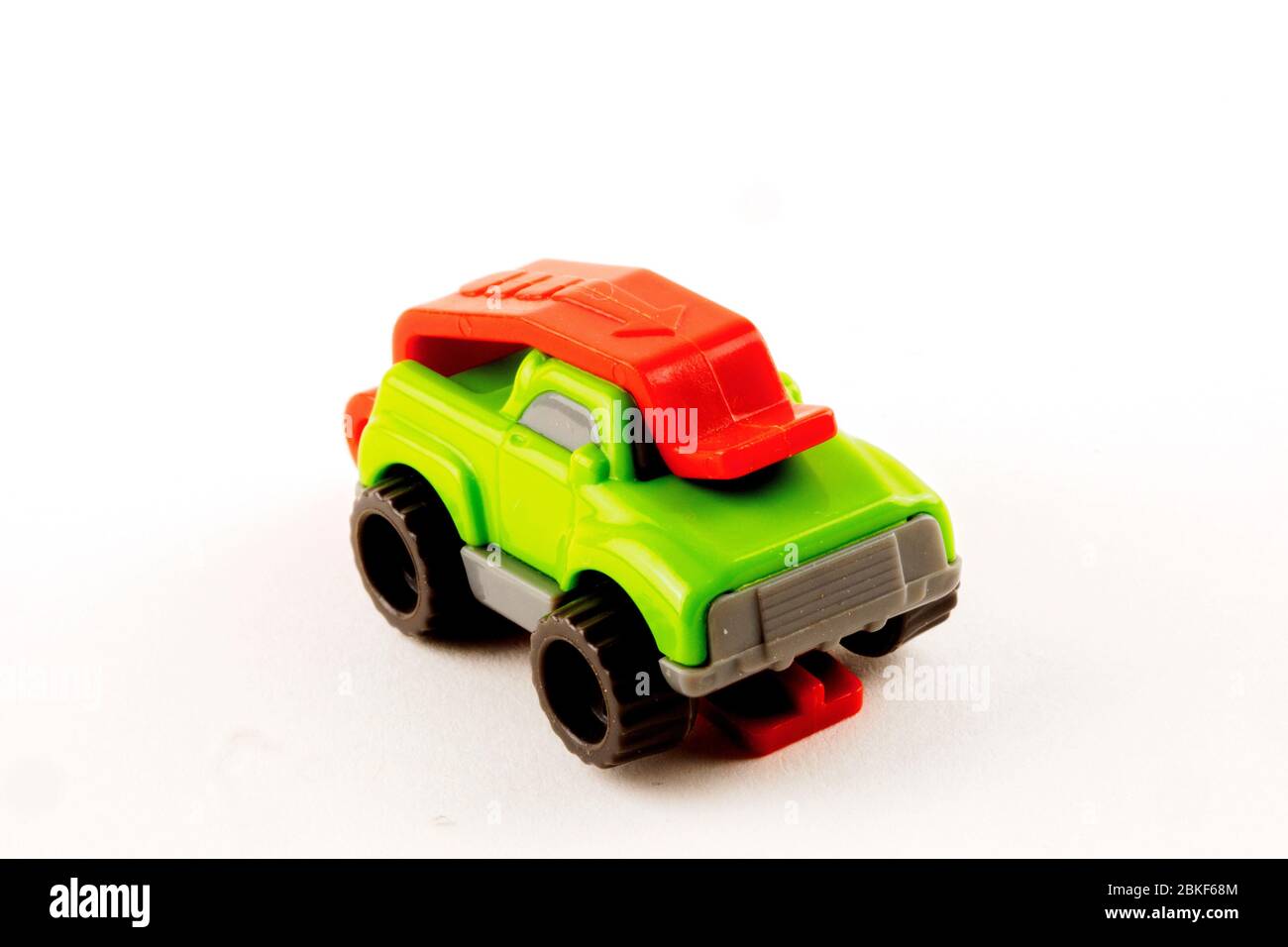 Matchbox Kunststoff LKW Spielzeug isoliert in weißem Hintergrund Stockfoto
