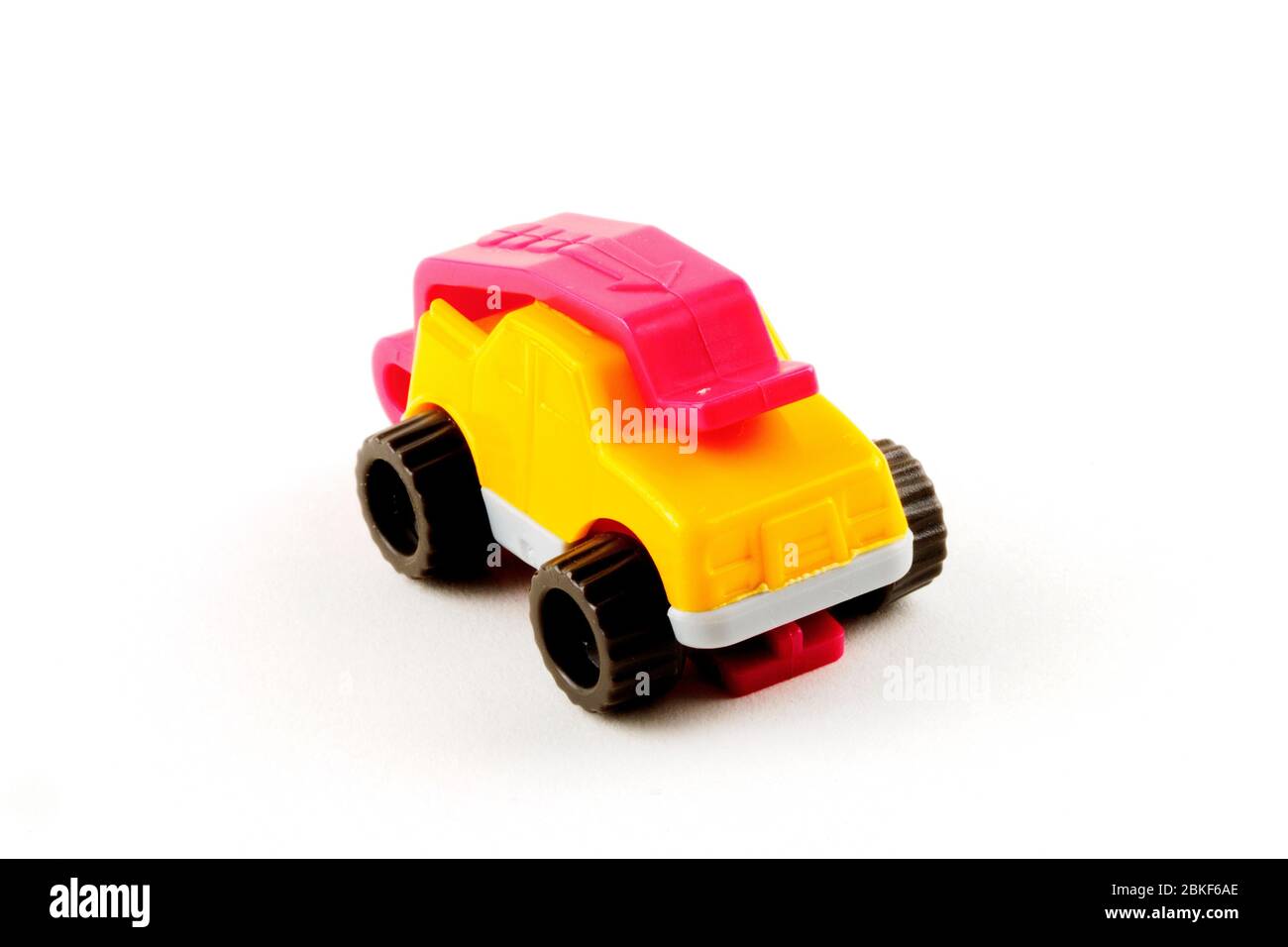 Matchbox Kunststoff LKW Spielzeug isoliert in weißem Hintergrund Stockfoto