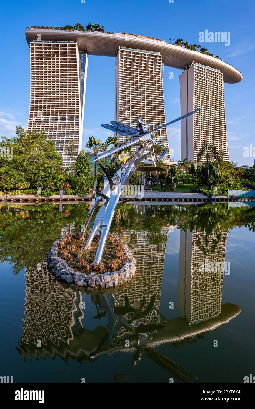 Marina Bay Hotel, Gardens and Supertrees, Singapur Stockfoto