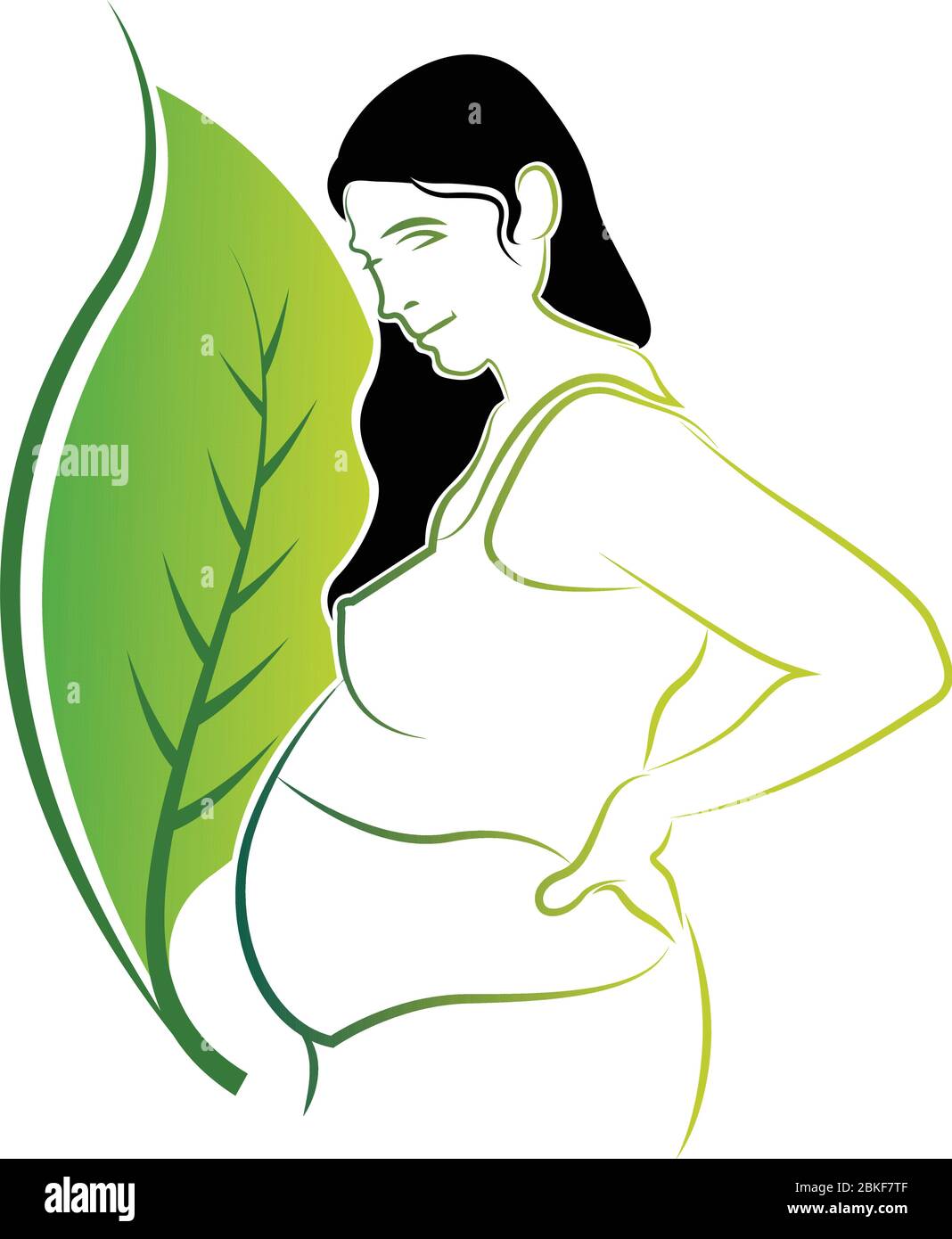 Illustrationskunst eines pflanzlich schwangeren Logos mit isoliertem Hintergrund Stock Vektor