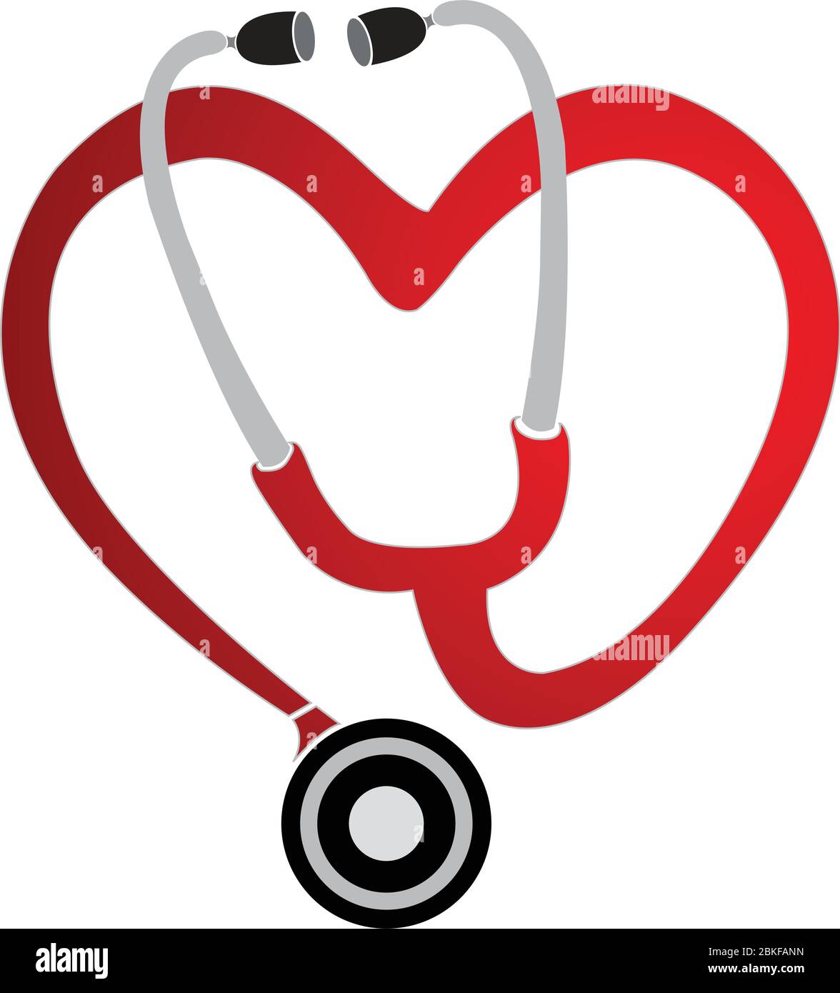 Illustration Kunst eines Herz Stethoskop Logo mit isoliertem Hintergrund Stock Vektor