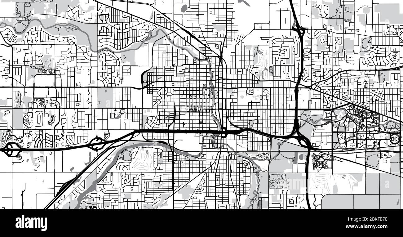 Stadtvektor Stadtplan von Lansing, USA. Michigan State Capital Stock Vektor