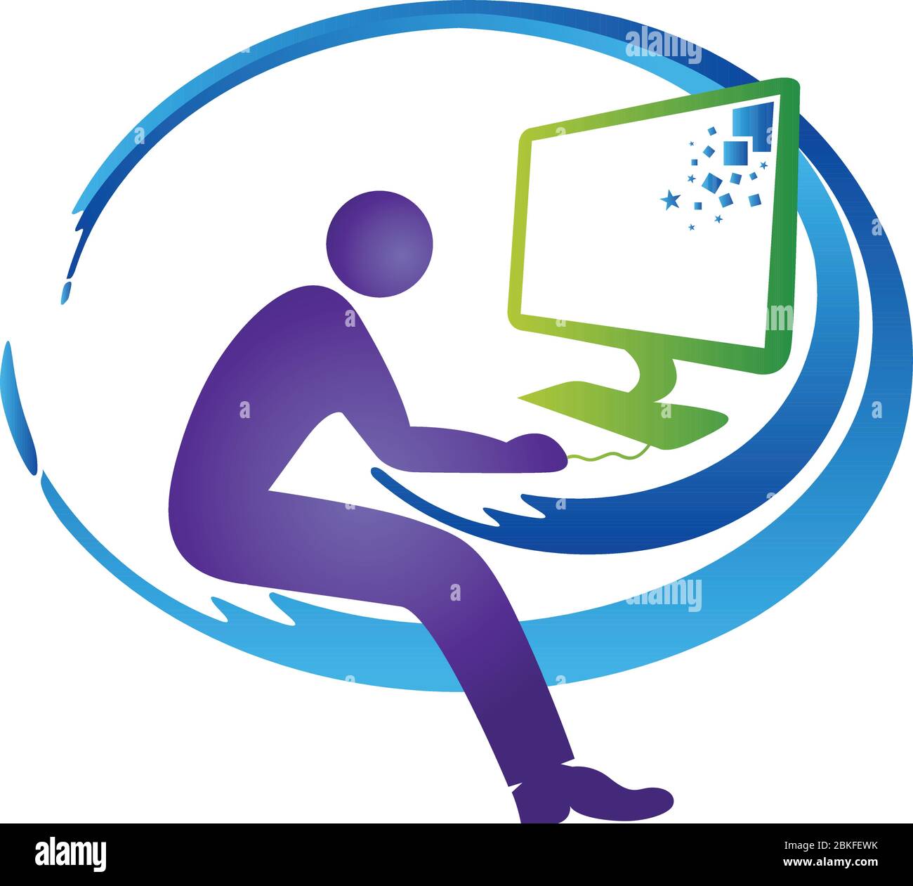 Logo des Computerbedieners Stock Vektor