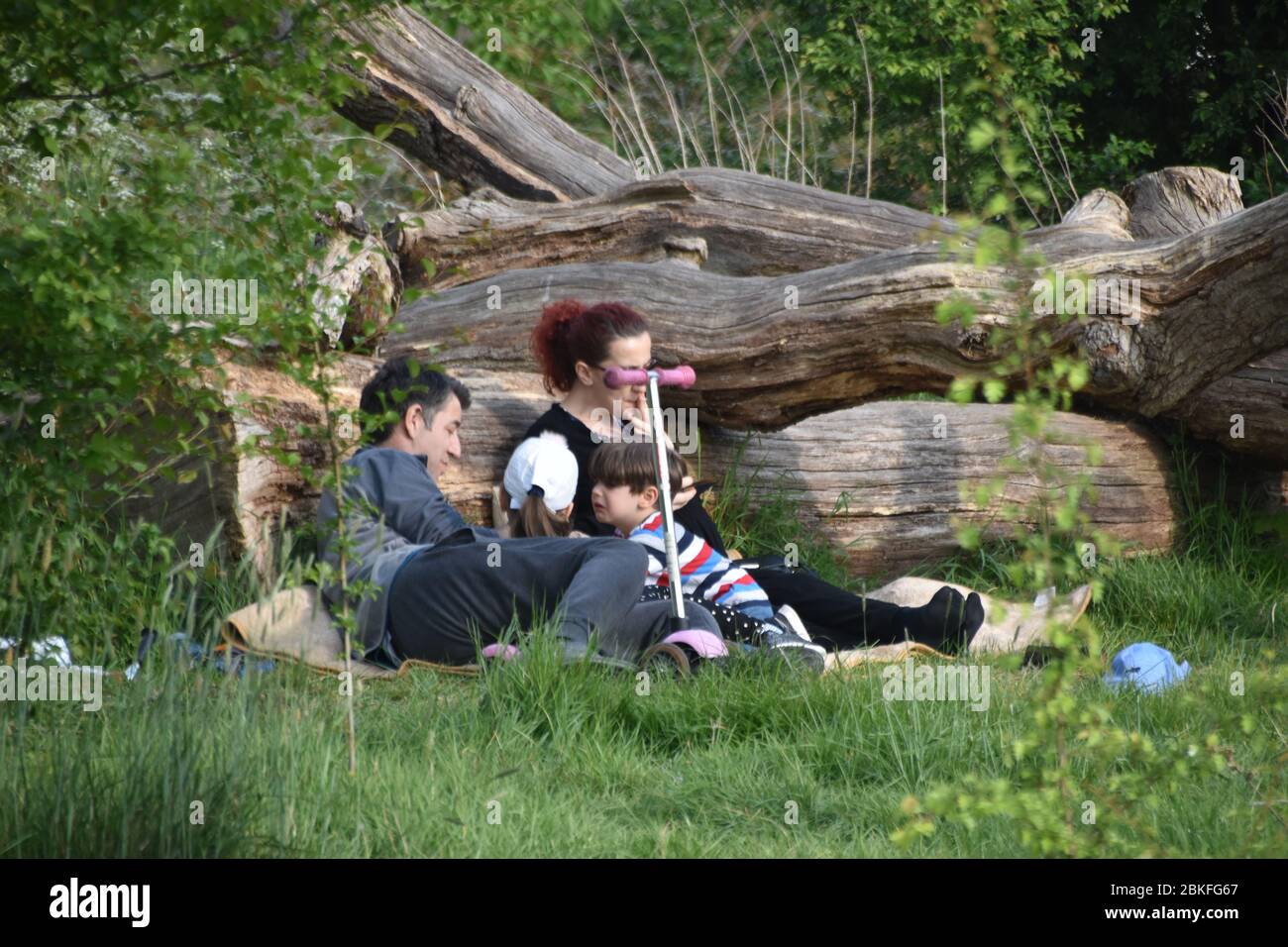 Familie verbringt Zeit im Park Stockfoto
