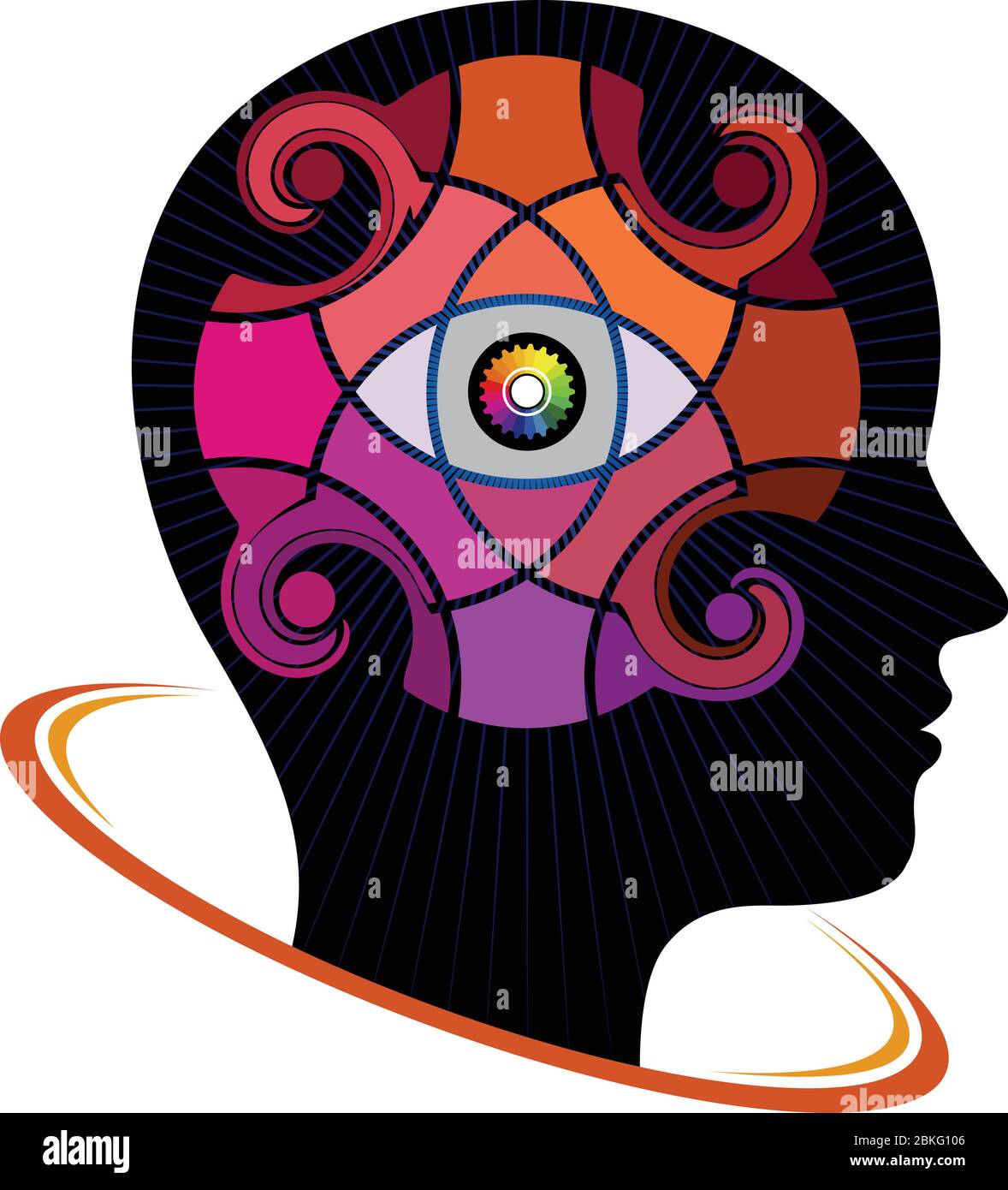 Logo „Brain Watchful“ Stock Vektor