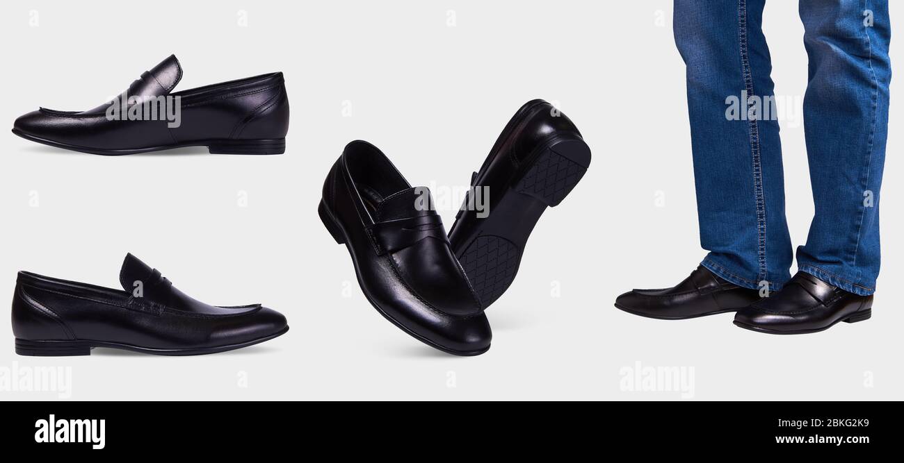 Klassische Herrenschuhe mit spitz zulaufenden Zehen und dünner Sohle ohne  Spitze isoliert auf weißem Hintergrund Stockfotografie - Alamy