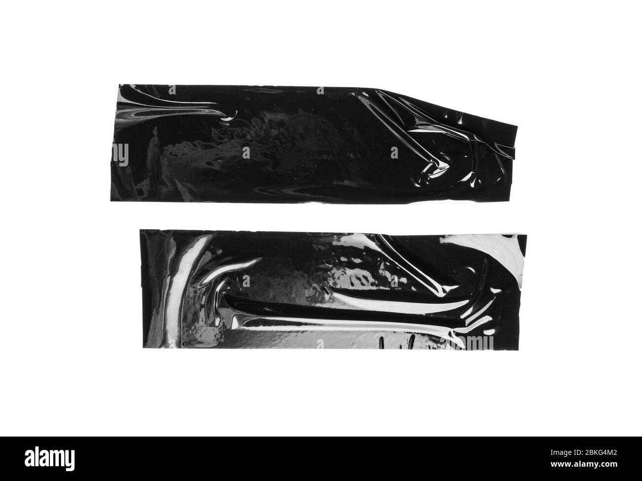 Set von schwarzen Bändern auf weißem Hintergrund Stockfoto