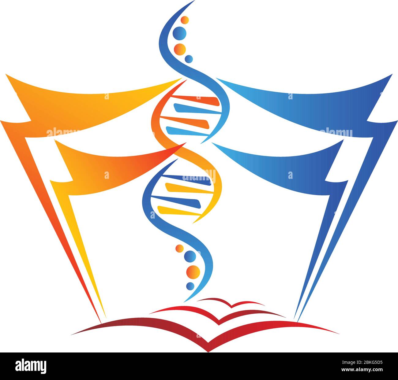 Illustration Kunst eines genetischen Bildungslogos mit isoliertem Hintergrund Stock Vektor