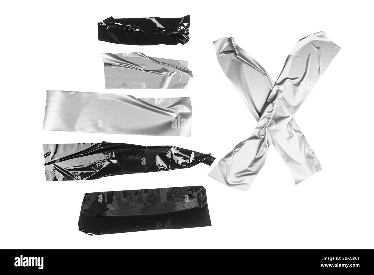 Nahaufnahme eines Klebebandes auf weißem Hintergrund Stockfoto