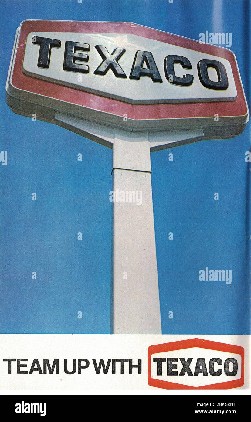 Texaco Pannenschild von 1971 Stockfoto