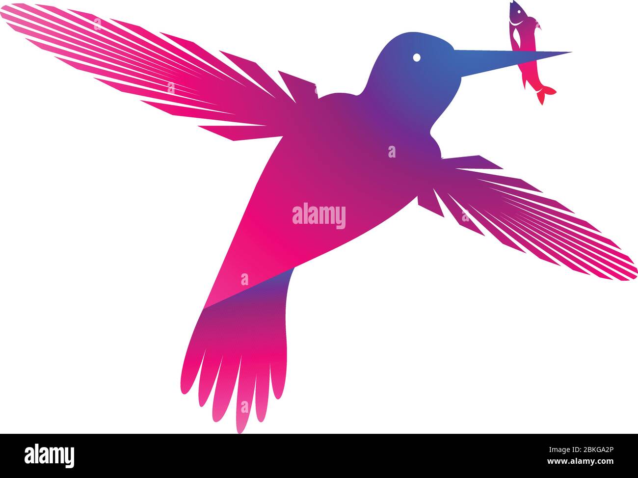 Illustration Kunst eines Fliegenfischvogels mit isoliertem Hintergrund Stock Vektor