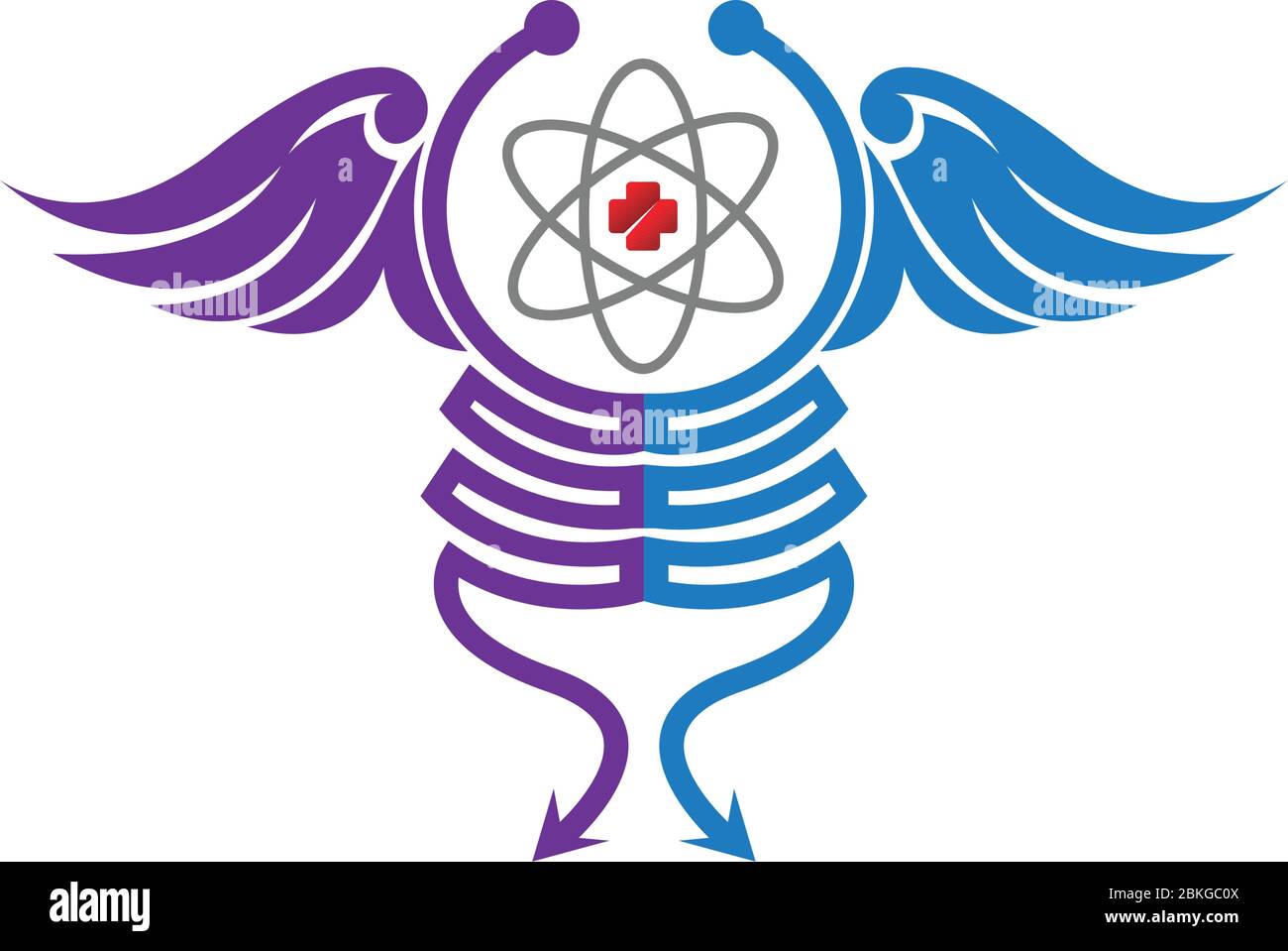 Illustration eines notfallmedizinischen Logos mit isoliertem Hintergrund Stock Vektor