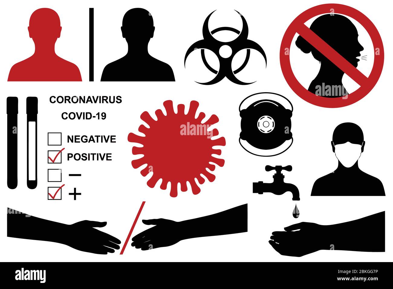 Illustration von Viren und Krankheiten Elemente auf weiß isoliert Stock Vektor